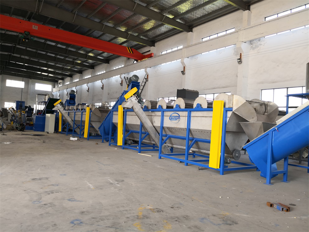 plastic crushing, washing and drying plant