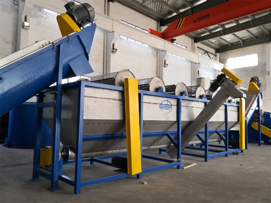 plastic crushing, washing and drying plant